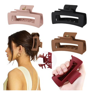 4 Pcs Flexible Hair Clip, 4.1Inch Flexible Claw Clip for Women Girls | Unsnappable Soft Claws Clips for Lying Down & Driving, Non-slip Strong Hold Hair Clips for Thin Thick Hair, Brown&Red