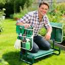 15-20 Inch Adjustable Garden Kneeler and Seat, Foldable Garden Kneeler, 15.7-20.5 inches