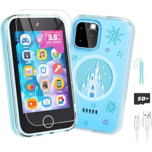 Kids Smart Phone, 3.5'' Touchscreen Toddler Phone Toys for 3 4 5 6 7 8 Years Old Girls, Educational Phone for Kids Christmas Birthday Gifts for Girls Age 3-8, Dual Camera, Habit Tracker, Video Player