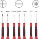 EFFICERE 9-Piece Precision Screwdriver Set | Phillips #0, #00, #000 | Flat 1.5mm, 2.0mm, 2.5mm | Torx T5, T6, T7 | Durable Chrome Vanadium Steel Shaft, Magnetic Tip, Ergonomic Grip, and Swivel End Cap