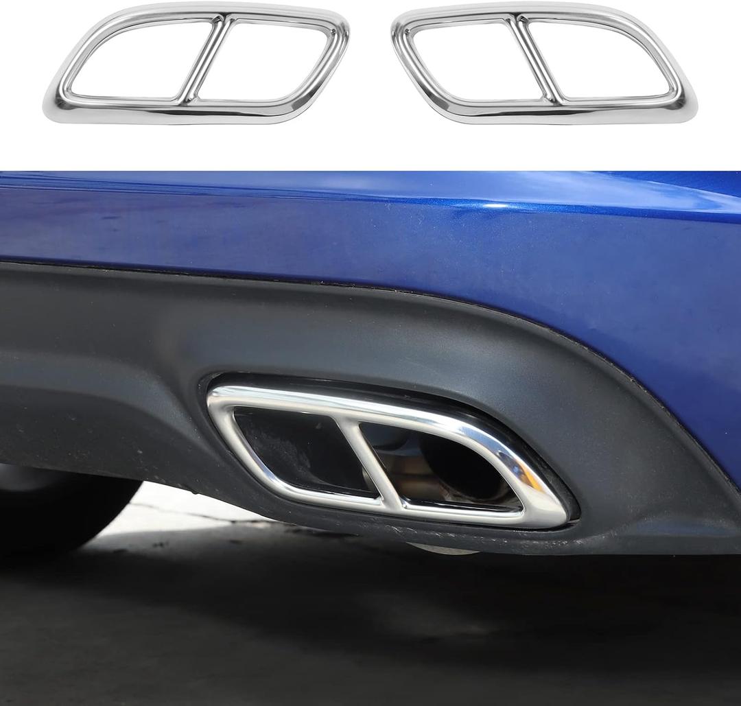 JWWY Stainless Steel Exhaust Muffler Tail Pipe Trim Cover for 2015-2022 Dodge Charger Exterior Accessories (Silver) Pack of 2 JWWY Stainless Steel Exhaust Muffler Tail Pipe Trim Cover for 2015-2022 Dodge Charger Exterior Accessories (Silver) Pack of 2