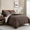 Levtex Home Cloud Waffle King/Cal King Comforter Set (106x94in) with 2 Pillow Shams (36x20in) - Solid Waffle Cotton Texture - Cocoa - 100% Cotton King Size Comforter Set - Soft, Pre-Washed