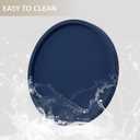 Silicone Bathroom Tray Round Vanity Tray Decorative Soap Holder Kitchen Countertop Organizer Coffee Table Decor for Candle, Perfume, Plant, 11 Inch, Dark Blue