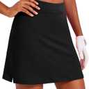 Ekouaer 16 Golf Skorts for Woman with Inner Pockets Silicone Grippers Tennis Skirt Quick Dry Athletic Pickleball Skort (Black, S)