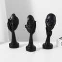 3 Pcs Thinker Statue. See No Evil Hear No Evil Speak No Evil Small Shelf Decor. Abstract Art Sculptures for Bedroom Bookshelf Coffee Table Decor for Living Room.Gifts for Women (Black)