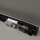 Reinforced 42" Tall Retractable Dog Gate, 155" Extra Long Retractable Baby Gate with Support Rods - Prevent Crawling Under, Indoor/Outdoor Retractable Gate Extra Tall Baby Gate Retractable Fence/Black