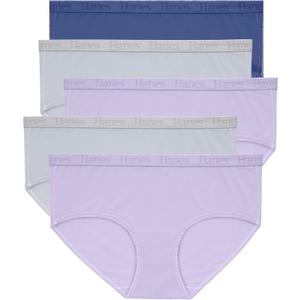 Hanes Originals Supersoft Hipster Pack, Panties, Viscose from Bamboo Underwear for Women (Small, Violet/Silver Opal/Silver Opal/Lavender/Lavender)