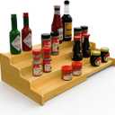 Spice Rack Organizer for Expandable 4-Tier, Adjustable Bamboo Spice Storage for Kitchen Cabinet, Pantry and Countertop Organization, Natural (8.58*9.44*4.29, Natrual)