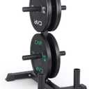 CAP Barbell 2-Inch Olympic Bumper Plate Weight Set with 6 Post Rack | 100-370 lbs | Multiple Options