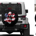 Paws US American Flag Spare Tire Cover with Backup Camera Hole Wheel Tire Cover Fit Trailer, RV, SUV and Many Vehicle 17inch