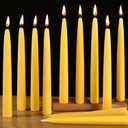 24 Pack Beeswax Taper Candles, 10in Dripless Pure Beeswax Candlesticks, 8 Hours Long Burning Smokeless Tapered Natural Bees Wax Candles for Home, Prayer, Dinner