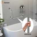 L-Shaped Angled Grab Bar 12x16 Inch Brushed Nickel Anti-slip Knurled Shower Handle Wall Mount, Stainless Steel Shower Bar for Seniors Injured Balance Support, Handicap Grab Bars for Bathtubs & Showers