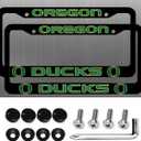 2 Packs Matte Black for Oregon Ducks License Plate Frames -2 Holes License Plate Holder, Universal Aluminum Tag Frame for License Plate for Front and Rear Car Tags