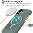 Speck CANDYSHELL Grip +MS Case for iPhone 17 - NEO DRAB/Glow Green | Slim Protective Grip | Drop Protection | MagSafe Compatible