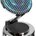 NZKEEYZI Phone Holders for Your car, Compatible with MagSafe, Ultra Vacuum Suction Cup Mount, 360° Rotation, Car Phone Holder Compatible with All Models, Carbon Fiber Deep Brown