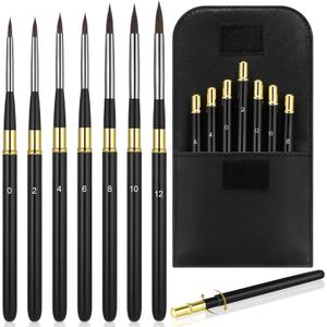 Gilprop 7 Pcs Travel Watercolor Brushes, Professional Travel Artist Painting Brushes, Detachable Portable Travel Watercolor Set for Watercolor Acrylics Ink Gouache Painting