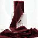HUIHUANG Burgundy Velvet Ribbon 2 inch Frayed Silk Velvet Fringe Ribbon for Flower Bouquet, Gift Wrapping, Invitations, Holiday Christmas Decor, Wedding Bridal Shower Decor-3 Yards