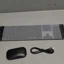 seenda Wireless Bluetooth Keyboard and Mouse Combo, SKM64-3 Rechargeable Slim Quiet Keyboard Mouse, 3 Multi-Device Connection, Compatible for Windows, Mac, MacBook, iPad, Tablet, Black Gray