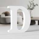 AOCEAN 10 Inch White Big Wood Letters, Unfinished Wooden Letters for Wall Decor Decorative Standing Letters Slices Sign Board Decoration for Craft Home Party Projects (D)