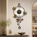 Large Wall Clock Silent Quartz Pendulum Modern Wall Decor 18.8x29.5in