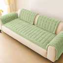 hyha Couch Covers for Dogs Washable, Non Slip Plush Dog Sofa Protectors, Fuzzy Pet Couch Covers for 3 Cushion Sofa Pet Friendly (Green, 27.6" x 70.9")