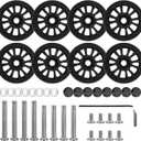 Zoofen 8 Pcs Luggage Replacement Wheels 50 x 11mm Double Luggage Wheels Rubber Suitcase Replacement Casters(Black)