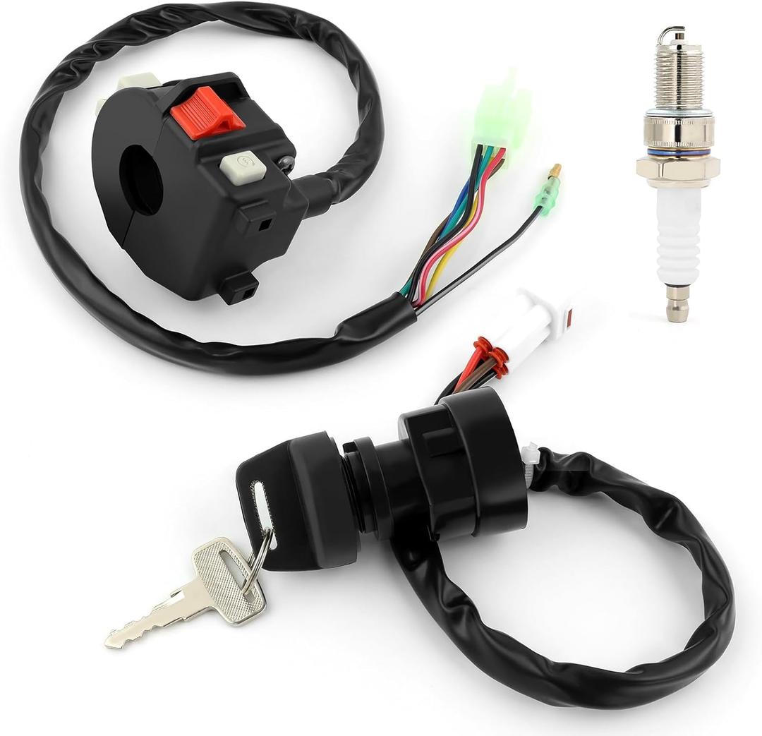 Start Stop Headlight Switch & Ignition Key Switch For Yamaha Big Bear 350 YFM350 Grizzly 600 YFM600F Kodiak 400 YFM400F Warrior 350 YFM350X Wolverine 350 YFM350F 4GB-83973-09-00 4GB-83973-01-00