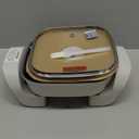 8-inch Ceramic Coated Electric Skillet with Lid, Non Stick Skillet Griddle Pan Electric, Rapid Heat Up, 650W, Breakfast Skillet, Kitchen Appliances for Cooking, White