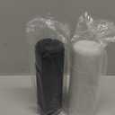 LIBKEN Non-Spill Salt and Pepper Grinder Set - Adjustable Ceramic Grinder - Minimalistic Spice Mill - Easy to Refill Condiments Dispenser - Wood & Soft-Coated Plastic - 6.2 x 2.2 inch (White & Grey)