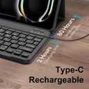 Keyboard Case for iPad Pro 11-inch (M4) 2024, Smart Folio Cover with Pencil Holder, Rechargeable, Magnetic Wireless Keyboard for iPad Pro 11, Only Compatible with Model A2836/A2837/A3006,Dark black