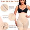 Werena Tummy Control Shapewear Shorts for Women Seamless High Waisted Body Shaper Shaping Underwear Girdle Panties (Beige, S)