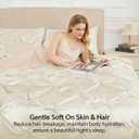BEDELITE Satin Comforter Set King, 7 PCS Pintuck Bed in A Bag, Ivory White | Smooth and Soft Silky Bed Set, Elegant Room Decor, 15" Deep Pocket, Durable Elastic Corner Straps, Gentle on Hair and Skin