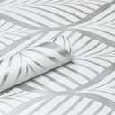White and Silver Stripe Peel and Stick Wallpaper Leaves Texture Self Adhesive Removable Vinyl Waterproof Contact Paper for Furniture Walls Bathroom Home Decorative 17.7"x236"