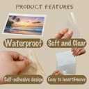 3" x 5" Index Card Holder 56 Pack Adhesive Plastic Label Holders, Clear Tote Bag Labels & Stickers for Organizing Storage Bins, Library Card Shelves