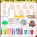 Yerliker 40 Sets Wooden Snowflake for Crafts Unfinished Jingle Bells Wood Painting Crafts Kit Christmas Ornaments Hanging Decorations for Parties Gifts Arts