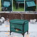 Indestructible Heated Cat House for Outside Winter, 100% Waterproof, Safe Escape Door, Insulated Outdoor Cat Shelter with Heater for Feral Barn Cat Kitty (Forest Green, 13"x17"x18")