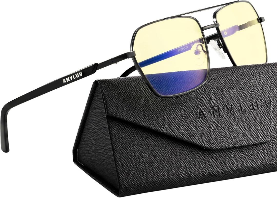 ANYLUV Blue Light Glasses Men/Women, Blue Light Blocking Glasses, Computer Screen Blocker Eyes Protection Glasses (Black)