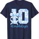 T-Shirt, 10th Birthday Girl Blue Coquette Bow 10 Year Old, XS