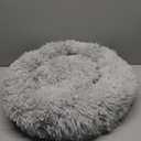 Hoewina Dog & Cat Bed for Indoor Cats, 20in Calming Donut Bed for Puppy and Kitten, Washable Round Fluffy Pet Bed for Small Medium Dogs and Cats (Light Grey)
