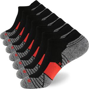WANDER Men's Athletic Running Socks 7 Pairs Thick Cushion Ankle Socks for Men Sport Low Cut Socks 6-9/10-12/12-14 (Large)