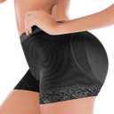 FUT Womens Butt Lifter Padded Lace Panties Seamless Hip Enhancer Pads Shorts Seamless Underwear (XX-Large, Black Pads)