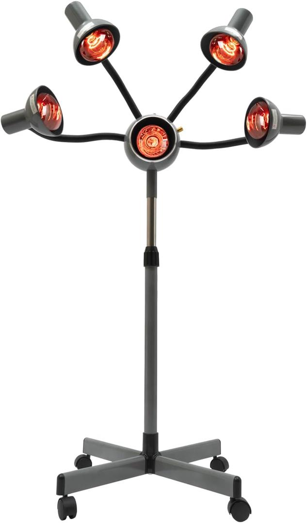 750W Standing Hooded Hair Dryer with 5 Infrared Lamps  Adjustable Height Salon Hair Steamer & Head Dryer with Rolling Base  Professional Stand Up Hair Dryer for Hair Styling and Care 750W Standing Hooded Hair Dryer with 5 Infrared Lamps  Adjustable Height Salon Hair Steamer & Head Dryer with Rolling Base  Professional Stand Up Hair Dryer for Hair Styling and Care