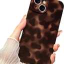 Anuck for iPhone 15 Case Tortoise Shell Phone Case, Cute Chic Amber Leopard Cheetah Print Aesthetic Design Full Camera Protection, Soft TPU Slim Shockproof Cover 6.1" for Women Girls Men-Brown