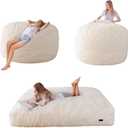 MAXYOYO Giant Bean Bag Chair Bed for Adults, Convertible Beanbag Folds from Lazy Chair to Floor Mattress Bed, Large Floor Sofa Couch, Big Sofa Bed, High-Density Foam Filling, Machine Washable