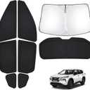 T TGBROS Windshield Sun Shade for Nissan Rogue 2021-2025 2026 Car Window Shades Thicken UV Block and Blackout Privacy Foldable Sunshades 8PCS Accessories Keep Cool Sun Visor Covers