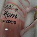 Best Mom Mug - Birthday and Mother's Day Gift from Daughter or Son - 14 Ounce Pink Mug with Spoon, Cup Mat, and Gift Box