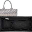 bag organizer for woman bags book tote bag insert small size organizer 2008Darkgrey-medium (M/8.7*3.9*5.9in)