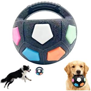 The Mellow Dog Calming Ball with Handle,Dog Toy Ball with Handle,Squeaky Floating Rubber Balls,Interactive Balls for Dogs Playing, Interactive Pet Toy for Water Play,Training & Outdoor Games (Black)
