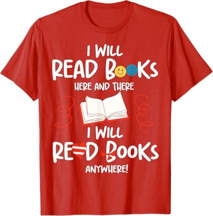 I Will Read Books Bookworm Book Lover Teacher Book Readers T-Shirt, Red, Size L