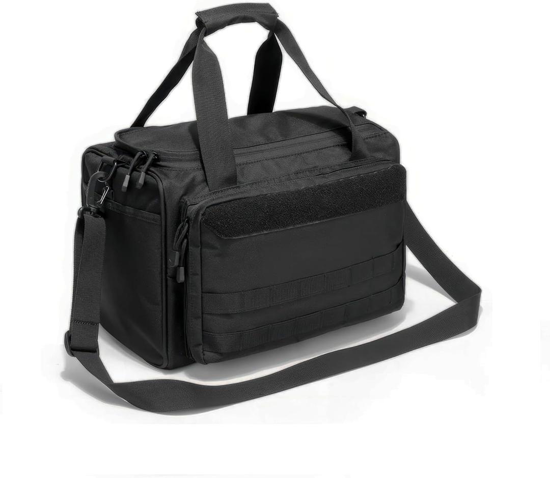Tactical Gun Range Bag Deluxe Pistol Shooting Range For Shooting, Range, Storage and Transport (Black)